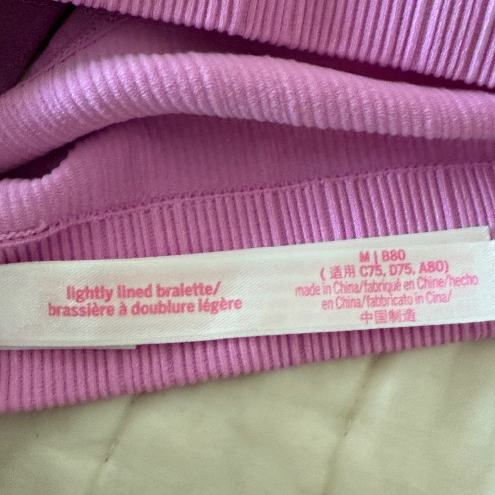 PINK Victoria's Secret Ribbed Bralette in bright Pink. Medium. - Picture 5 of 5